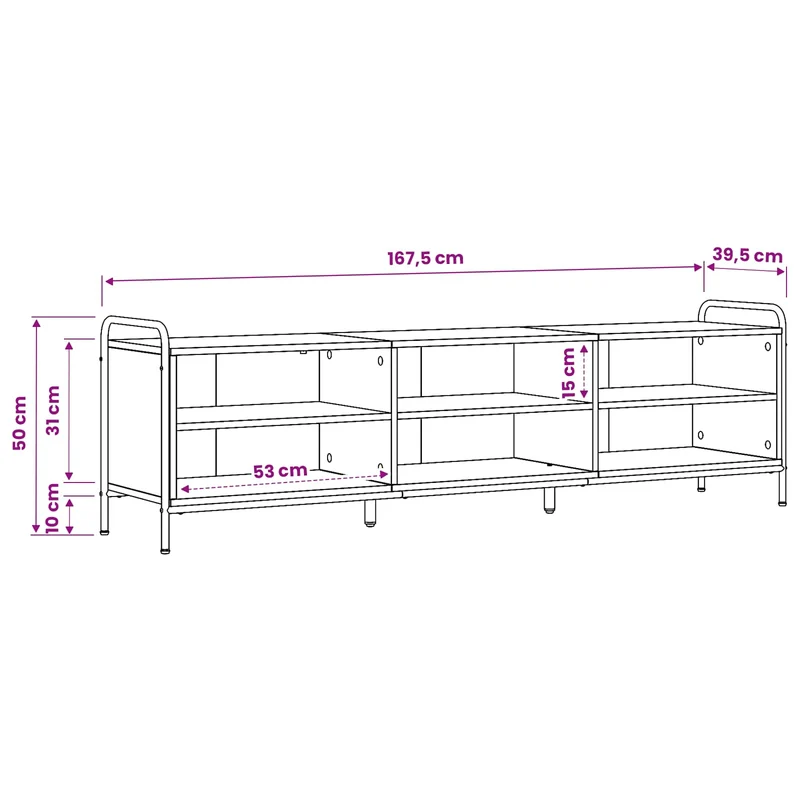 TV Cabinet 167.5 x 36.5 x 50 cm Sonoma Oak Engineered Wood