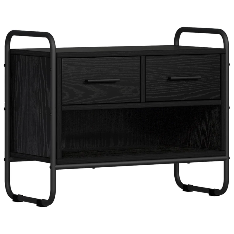 TV Cabinet 60 x 30 x 50 cm Black Oak Engineered Wood