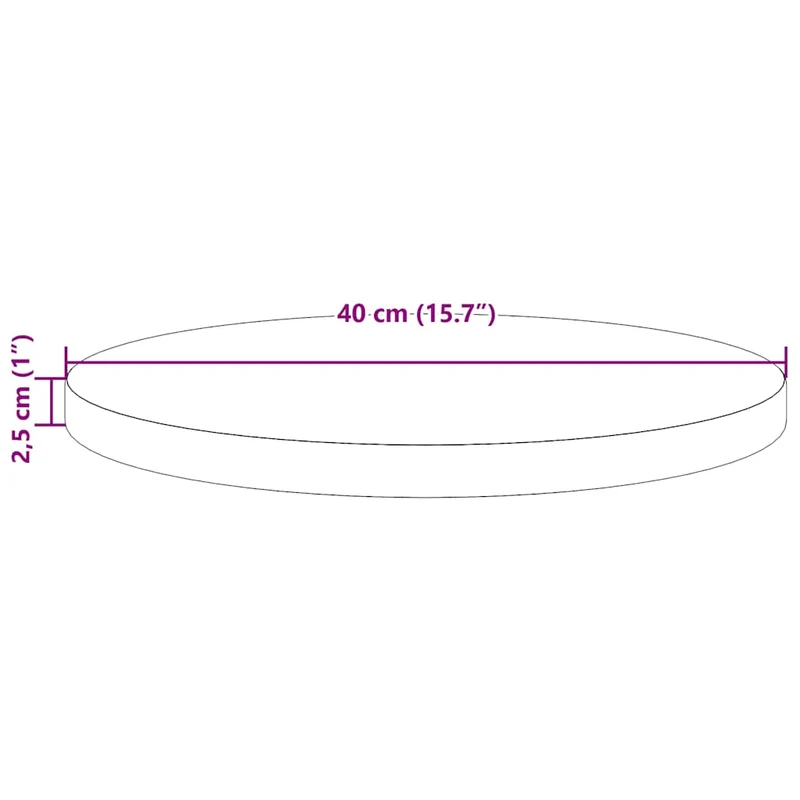813652 vidaXL Table Top White Ø40x2,5 cm Solid Wood Pine
