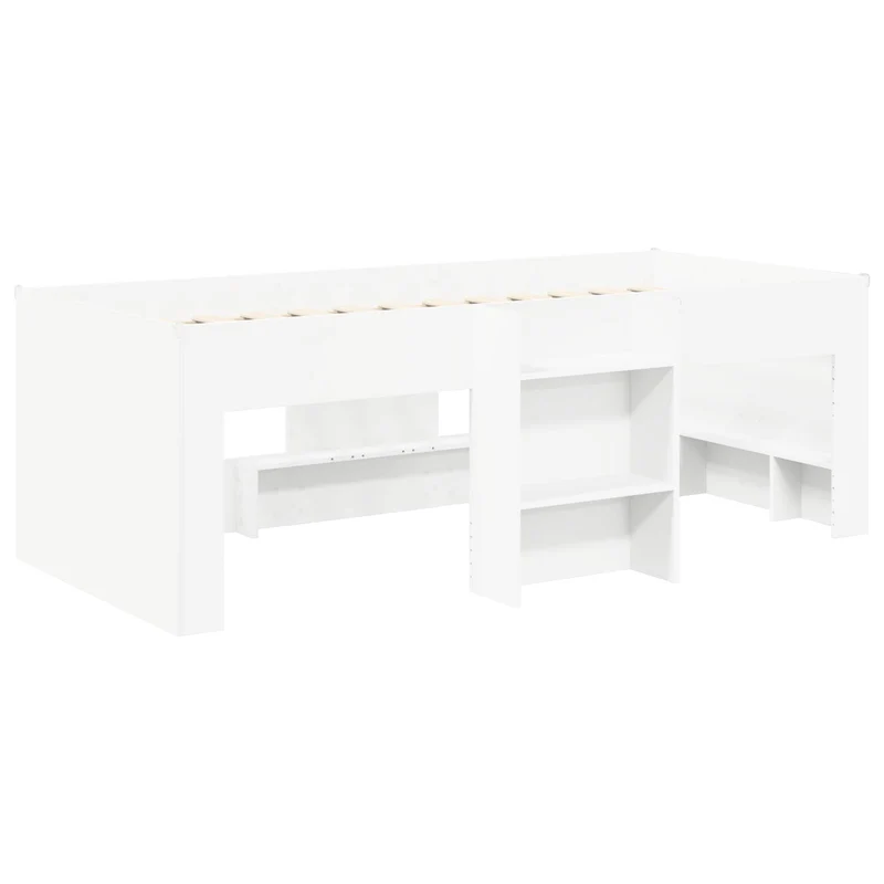 Bed with Tunnel 3 pcs White and Black Engineered Wood
