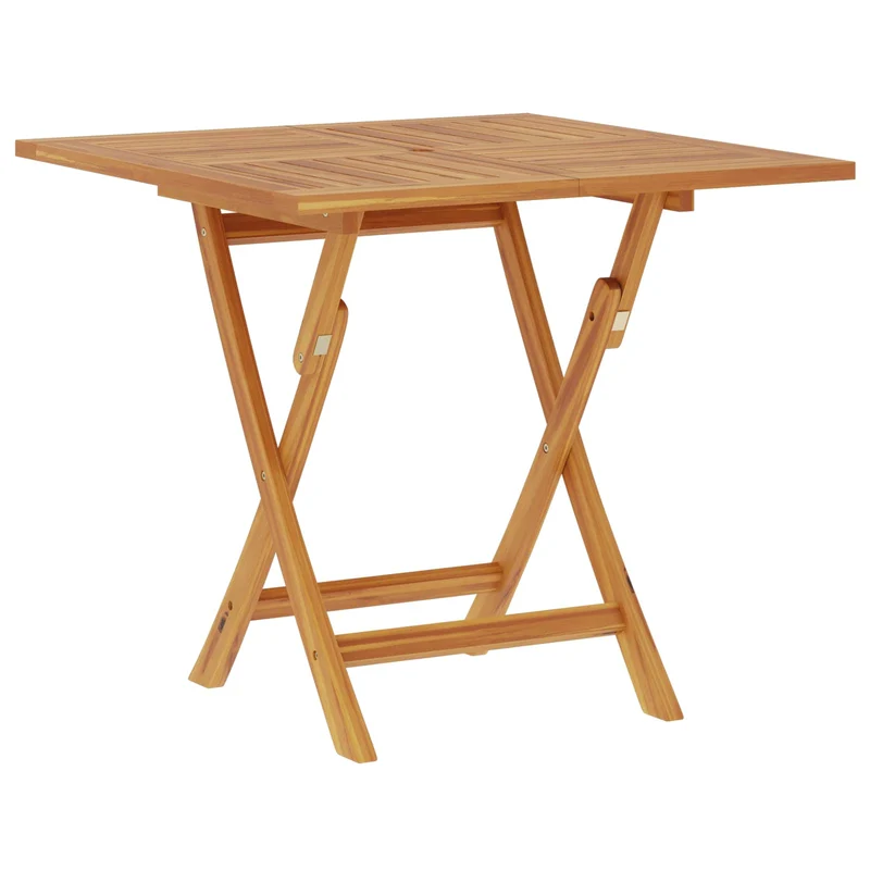 3 Piece Folding Garden Bistro Set Natural Solid Teak Wood