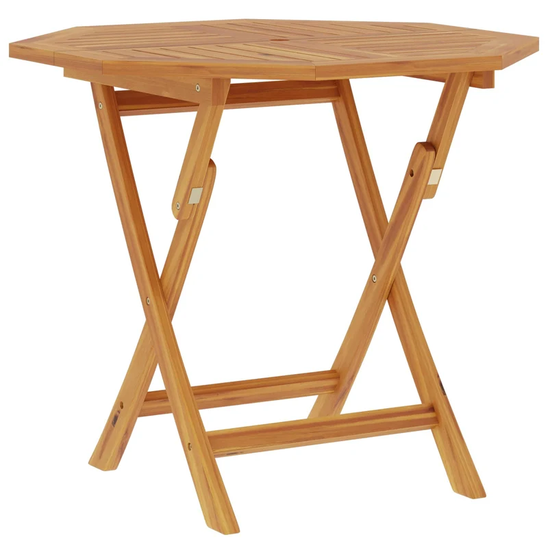 5 Piece Folding Garden Bistro Set Natural Solid Teak Wood