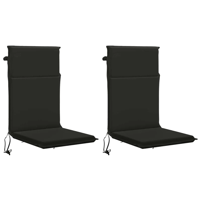 High Back Chair Cushion GEMERT 2 pcs 100% Polyester Black