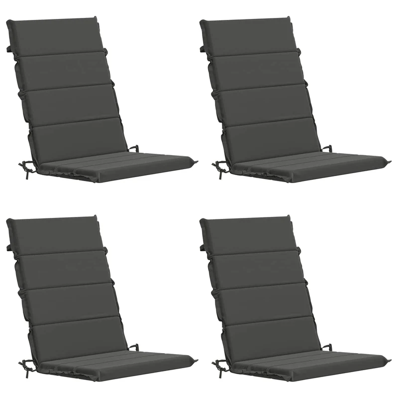 High Back Chair Cushion GEMERT 4 pcs 100% Polyester Anthracite