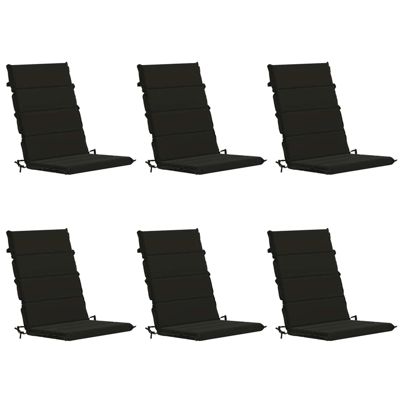 High Back Chair Cushion GEMERT 6 pcs 100% Polyester Black