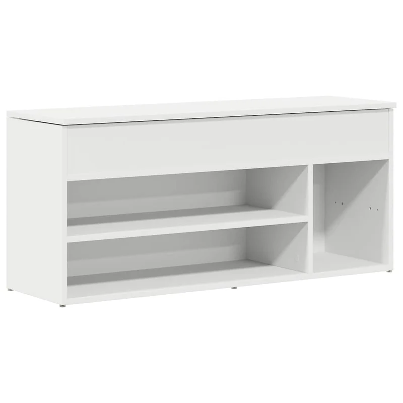 Shoe Bench White 102x30,5x45 cm Engineered Wood