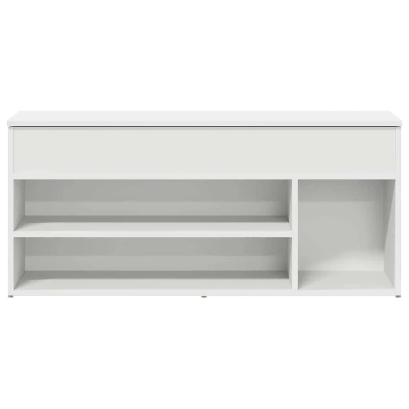 Shoe Bench White 102x30,5x45 cm Engineered Wood