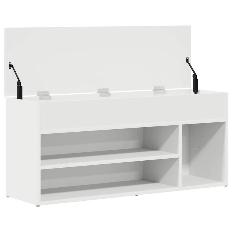 Shoe Bench White 102x30,5x45 cm Engineered Wood