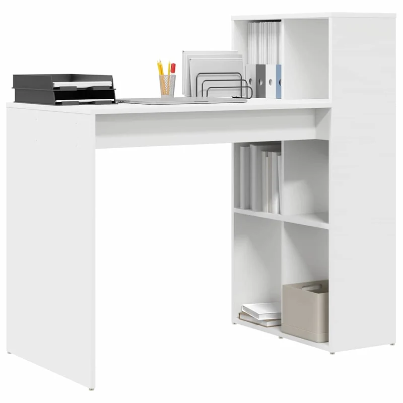 Desk White Engineered Wood 108 x 55 x 103.5 cm