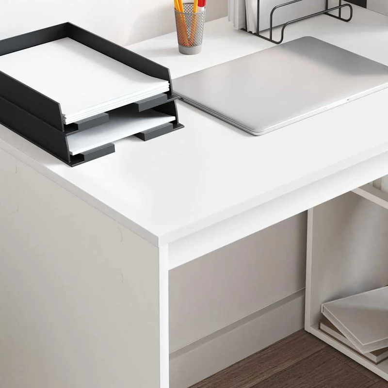 Desk White Engineered Wood 108 x 55 x 103.5 cm