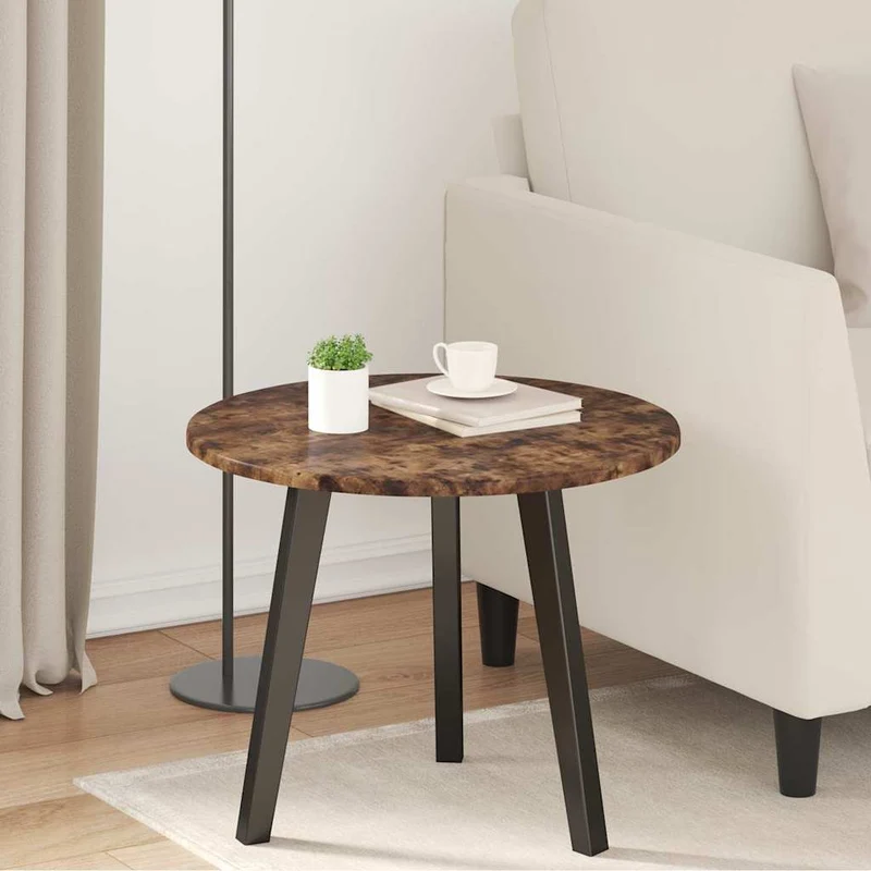 Table Top Ø 50 x 1.5 cm Round Engineered Wood Smoked Oak