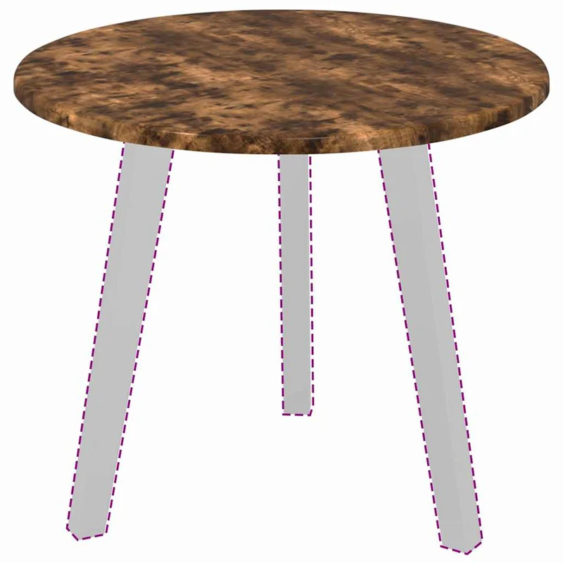 Table Top Ø 50 x 1.5 cm Round Engineered Wood Smoked Oak