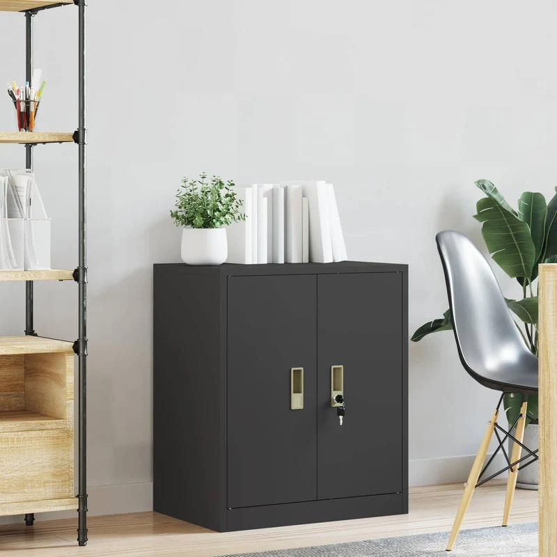 Storage Cabinet Black 60 x 40 x 70 cm Steel