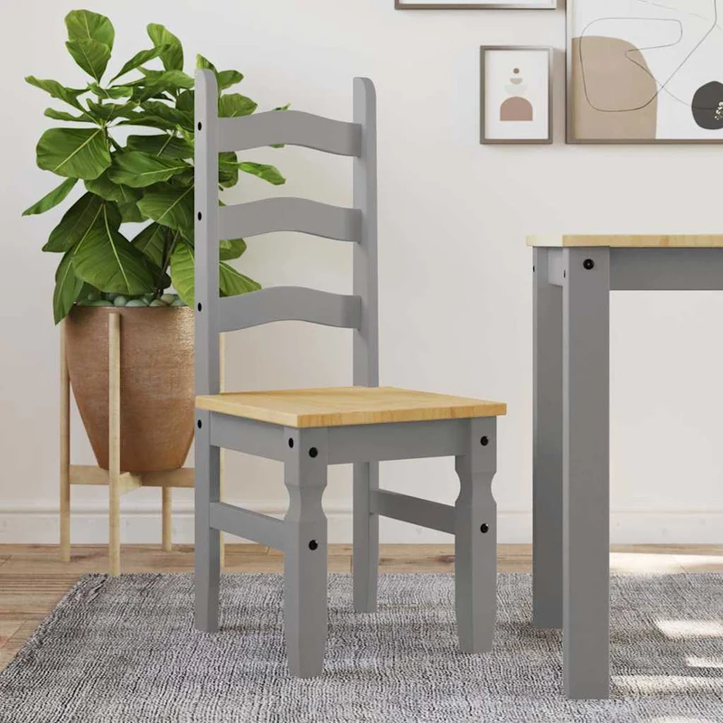 Dining Chairs 2 pcs "Corona" Grey 42x47x107 cm Solid Wood Pine