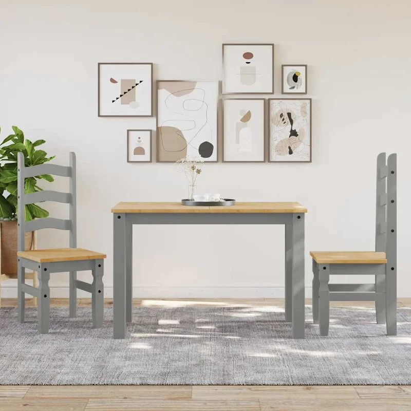 Dining Chairs 2 pcs "Corona" Grey 42x47x107 cm Solid Wood Pine