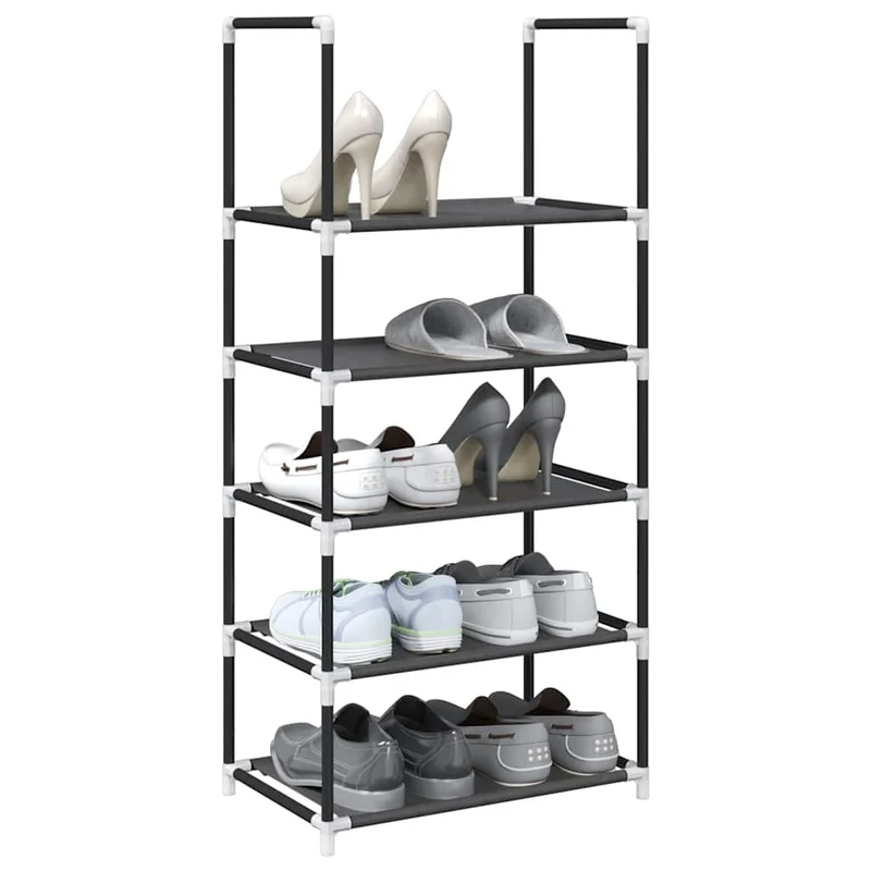 Shoe Rack 5-Tier Black 44x28x94 cm Non-woven Fabric