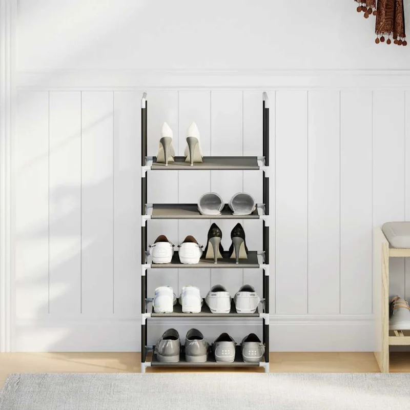 Shoe Rack 5-Tier Black 44x28x94 cm Non-woven Fabric