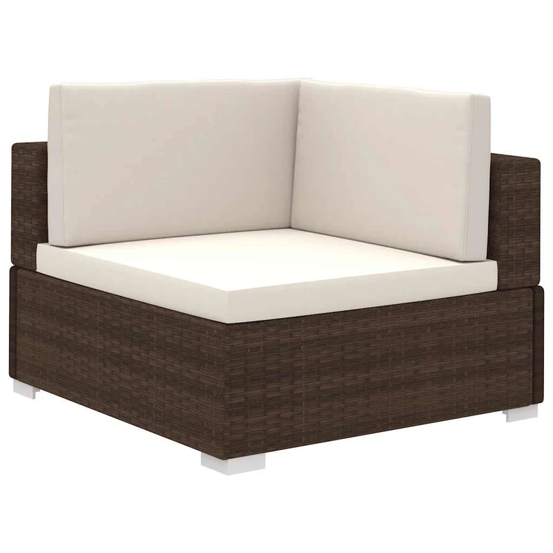41268 vidaXL 6 Piece Garden Lounge Set with Cushions Poly Rattan Brown