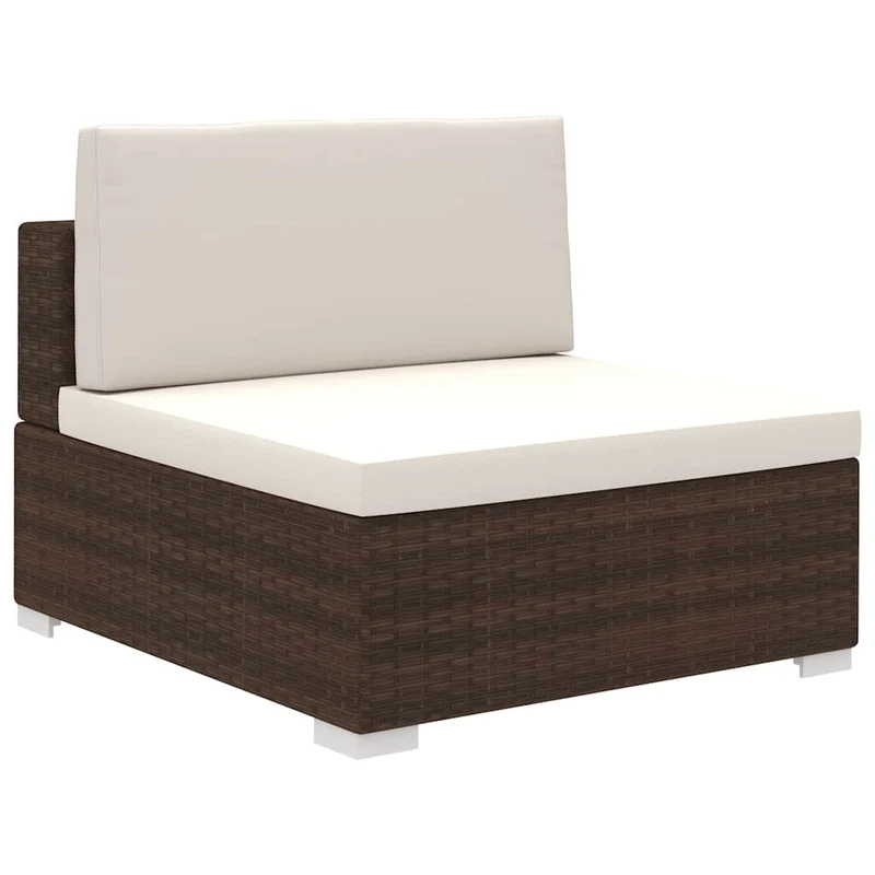 41268 vidaXL 6 Piece Garden Lounge Set with Cushions Poly Rattan Brown