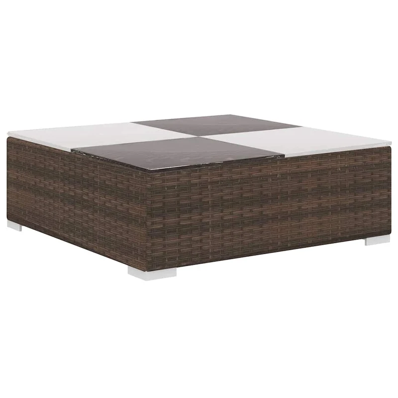 41268 vidaXL 6 Piece Garden Lounge Set with Cushions Poly Rattan Brown