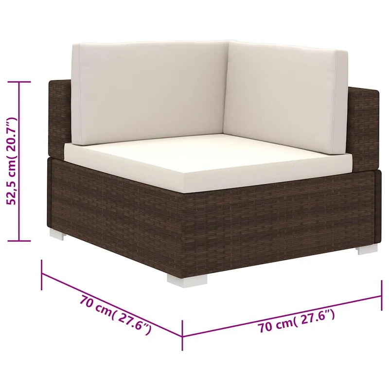 41268 vidaXL 6 Piece Garden Lounge Set with Cushions Poly Rattan Brown
