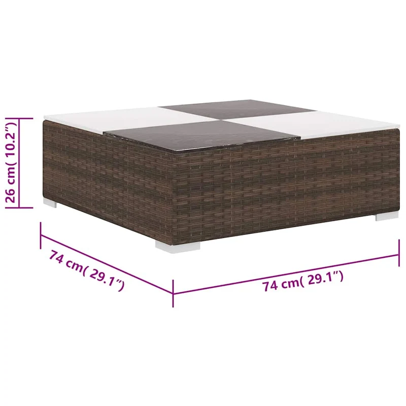 41268 vidaXL 6 Piece Garden Lounge Set with Cushions Poly Rattan Brown