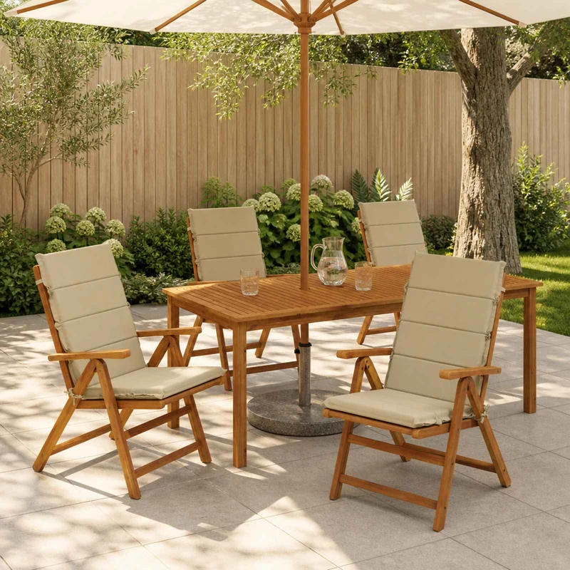 High Back Chair Cushion GEMERT 6 pcs 100% Polyester Beige