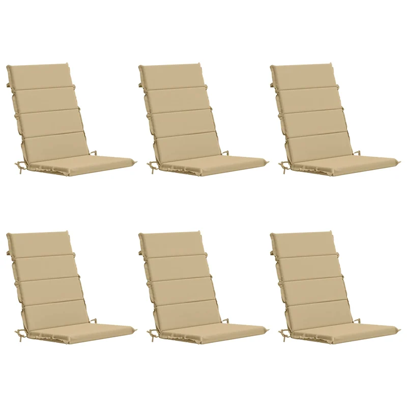 High Back Chair Cushion GEMERT 6 pcs 100% Polyester Beige