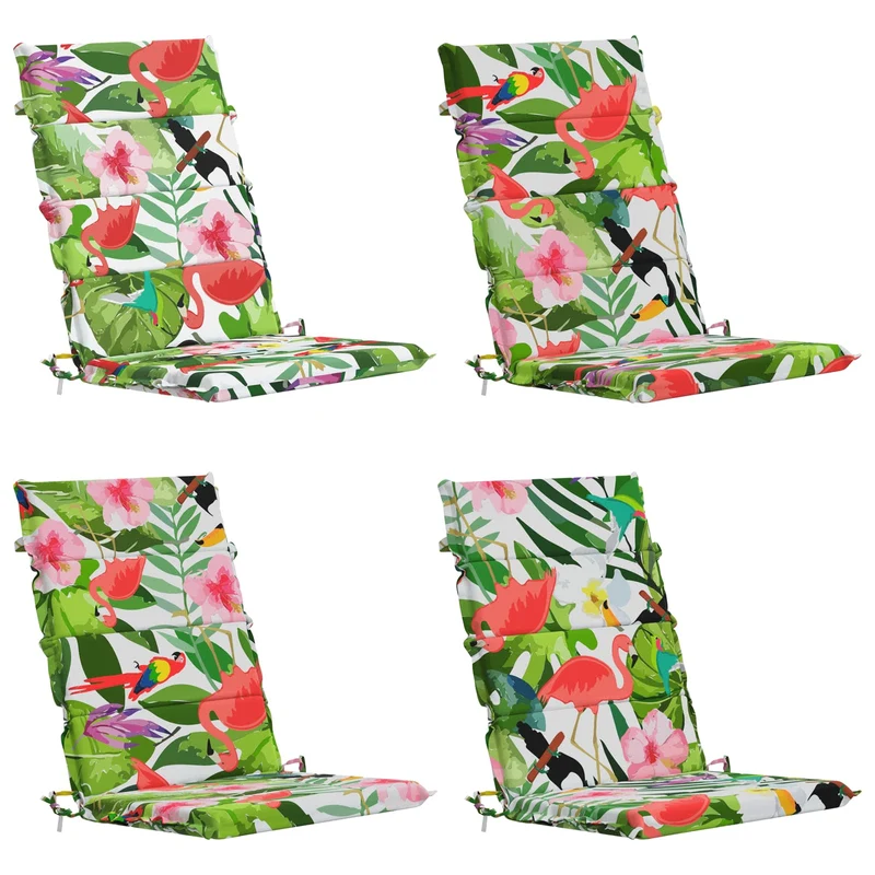 High Back Chair Cushion GEMERT 4 pcs 100% Polyester Multicolour