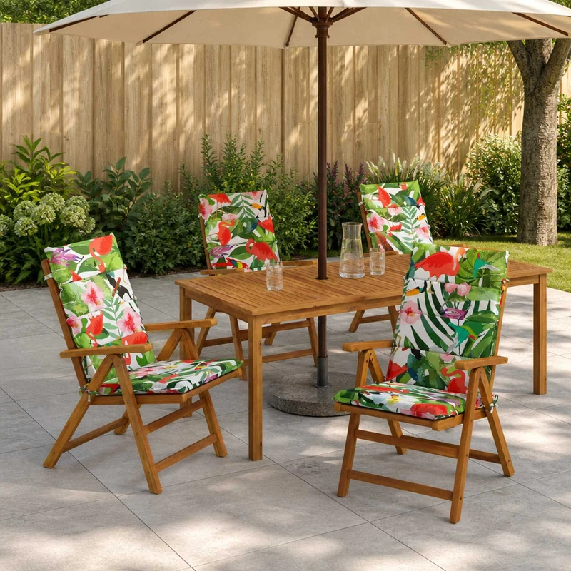 High Back Chair Cushion GEMERT 6 pcs 100% Polyester Multicolour