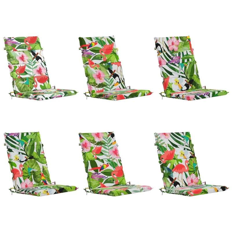 High Back Chair Cushion GEMERT 6 pcs 100% Polyester Multicolour