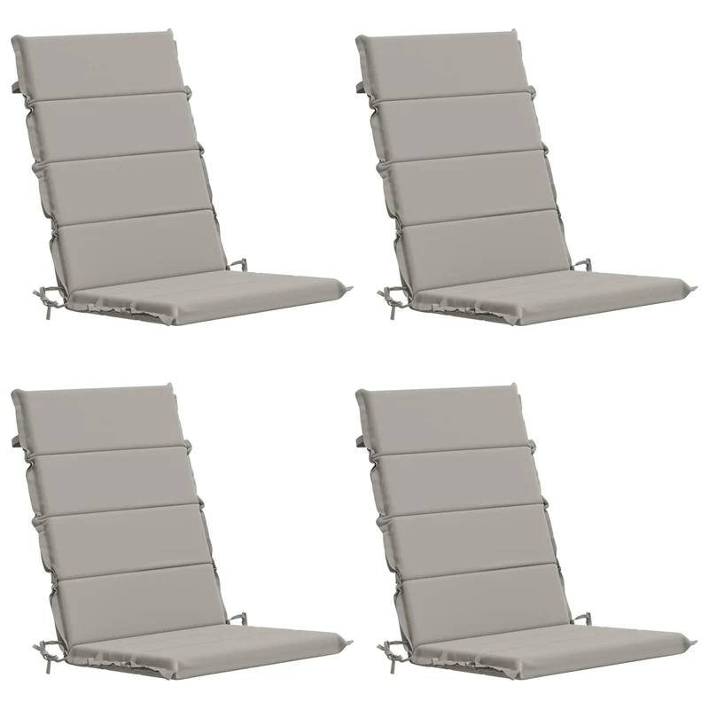 High Back Chair Cushion GEMERT 4 pcs 100% Polyester Grey
