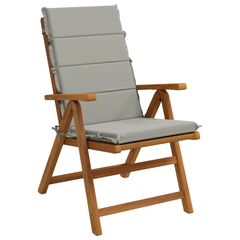 High Back Chair Cushion GEMERT 4 pcs 100% Polyester Grey