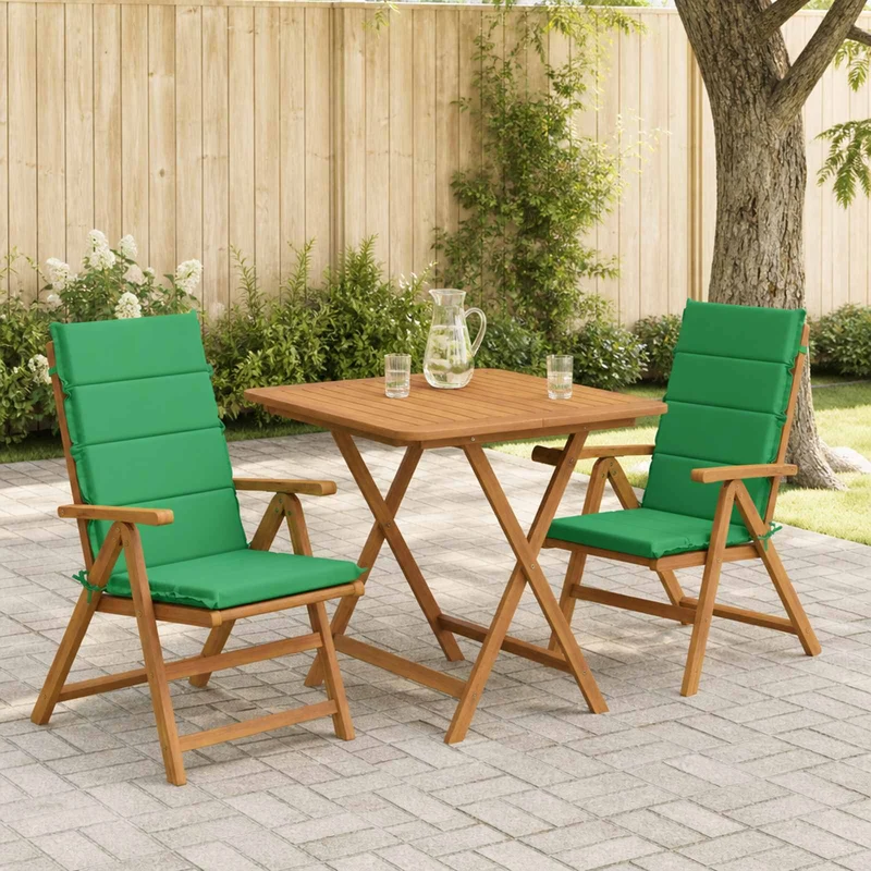 High Back Chair Cushion GEMERT 2 pcs 100% Polyester Green