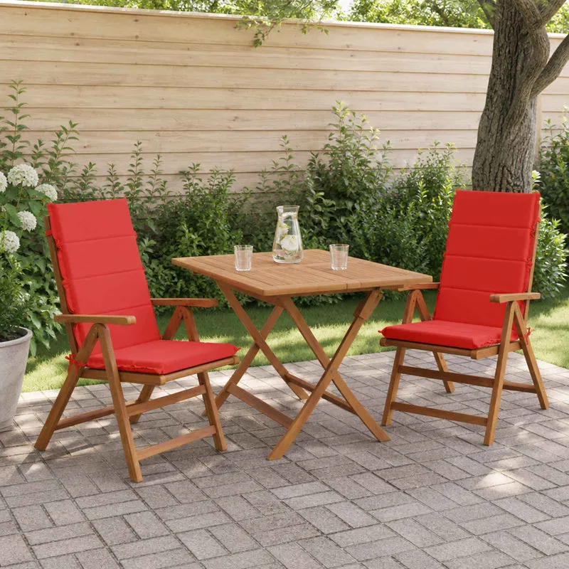 High Back Chair Cushion GEMERT 2 pcs 100% Polyester Red