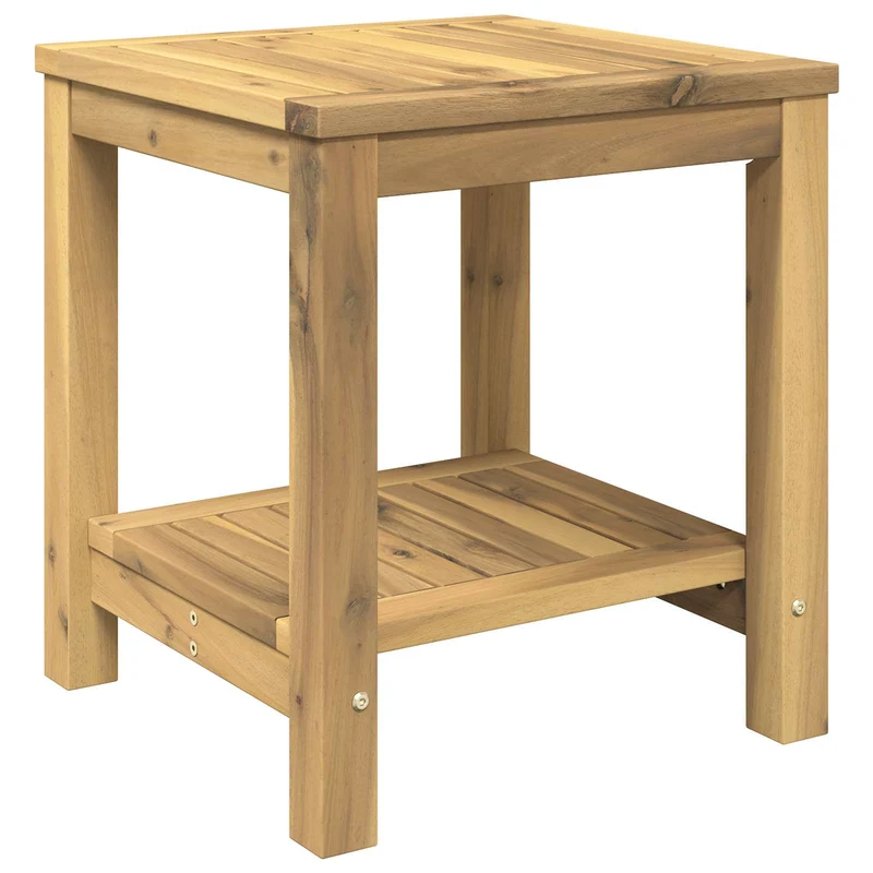Coffee Table Whitewash 40.5 x 40 x 45 cm Solid Acacia Wood