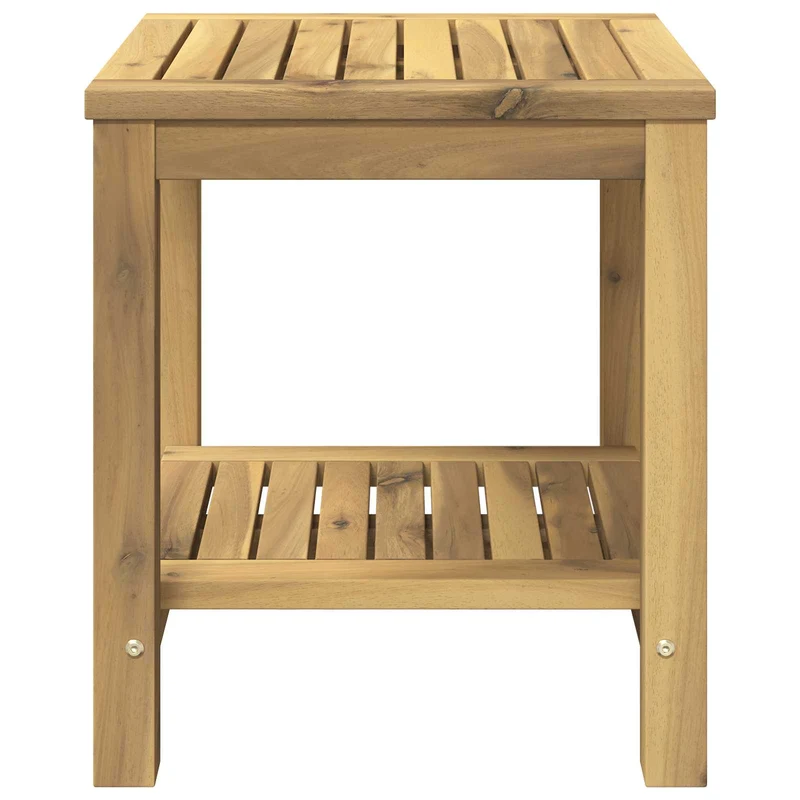 Coffee Table Whitewash 40.5 x 40 x 45 cm Solid Acacia Wood