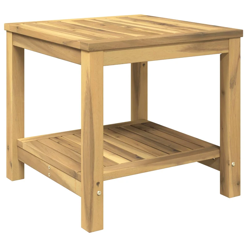 Coffee Table Whitewash 48.5 x 49 x 45 cm Solid Acacia Wood