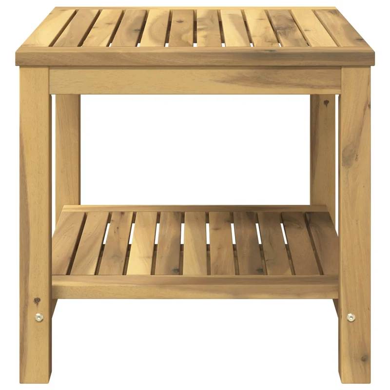 Coffee Table Whitewash 48.5 x 49 x 45 cm Solid Acacia Wood