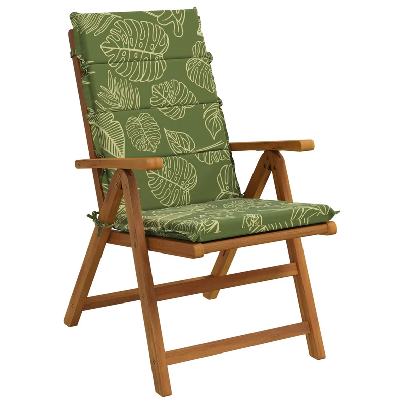 High Back Chair Cushion GEMERT 2 pcs 100% Polyester Leaf Design