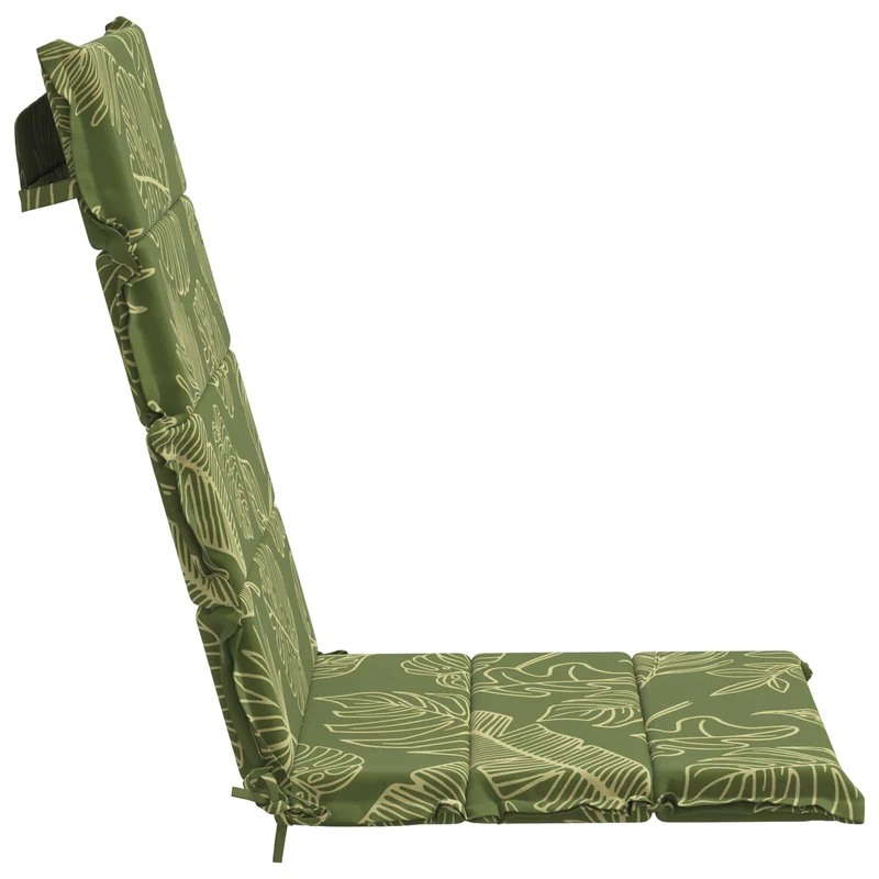 High Back Chair Cushion GEMERT 2 pcs 100% Polyester Leaf Design