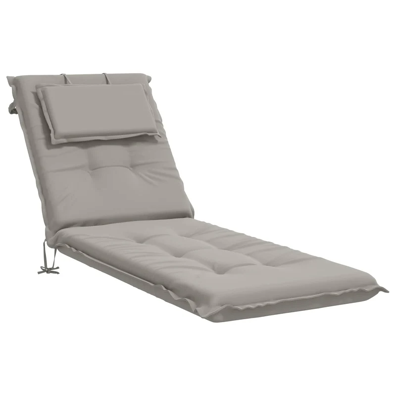 Sunlounger Cushion GEMERT 100% Polyester Grey 190 x 50 x 9 cm