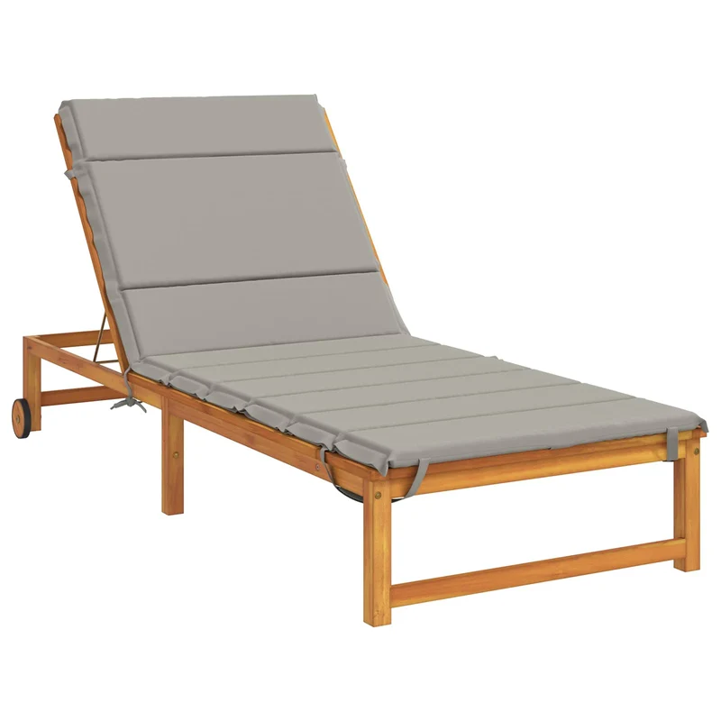 Sunlounger Cushion GEMERT 100% Polyester Grey 200 x 70 x 3 cm