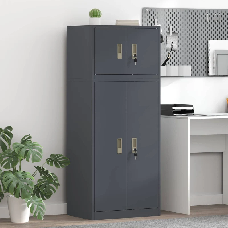Storage Cabinet 2 pcs Anthracite 60 x 40 x 145 cm Steel