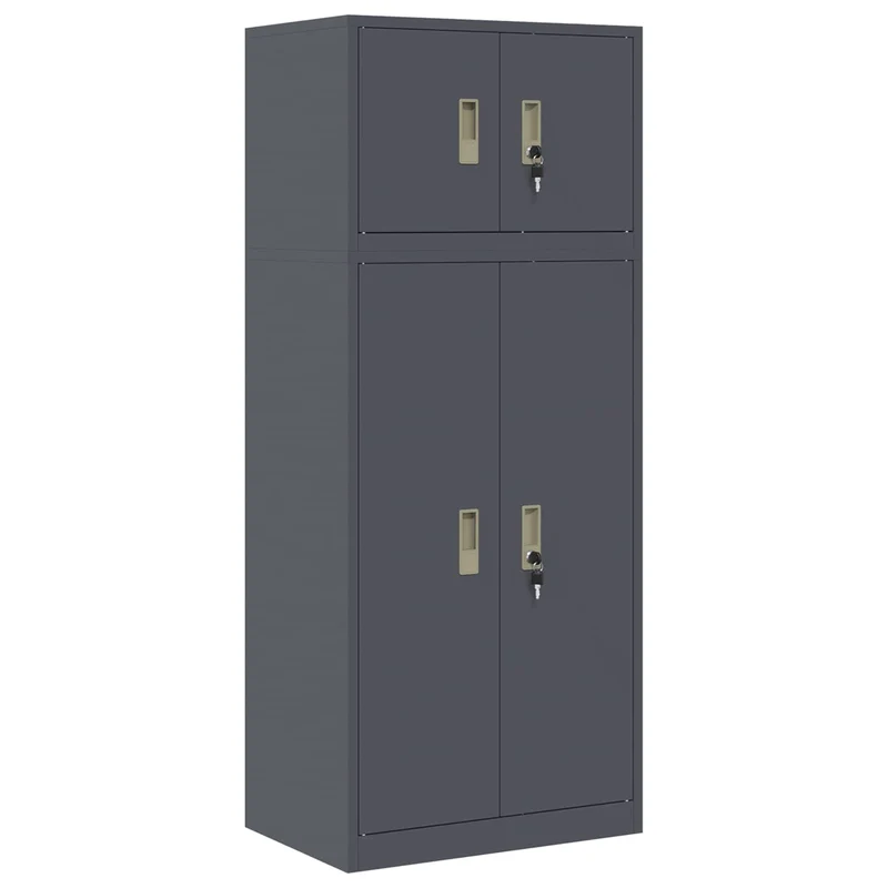 Storage Cabinet 2 pcs Anthracite 60 x 40 x 145 cm Steel