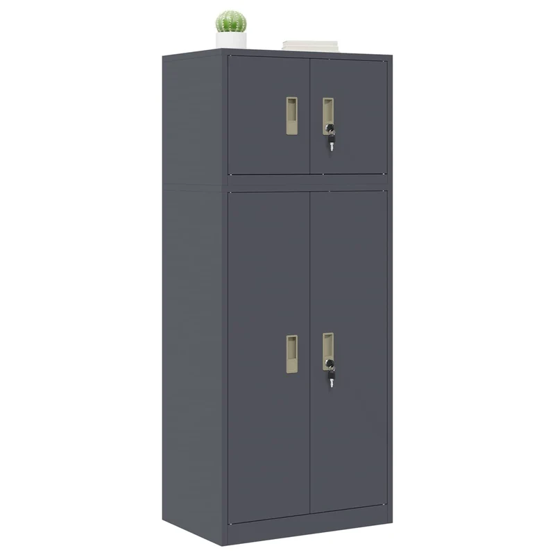 Storage Cabinet 2 pcs Anthracite 60 x 40 x 145 cm Steel