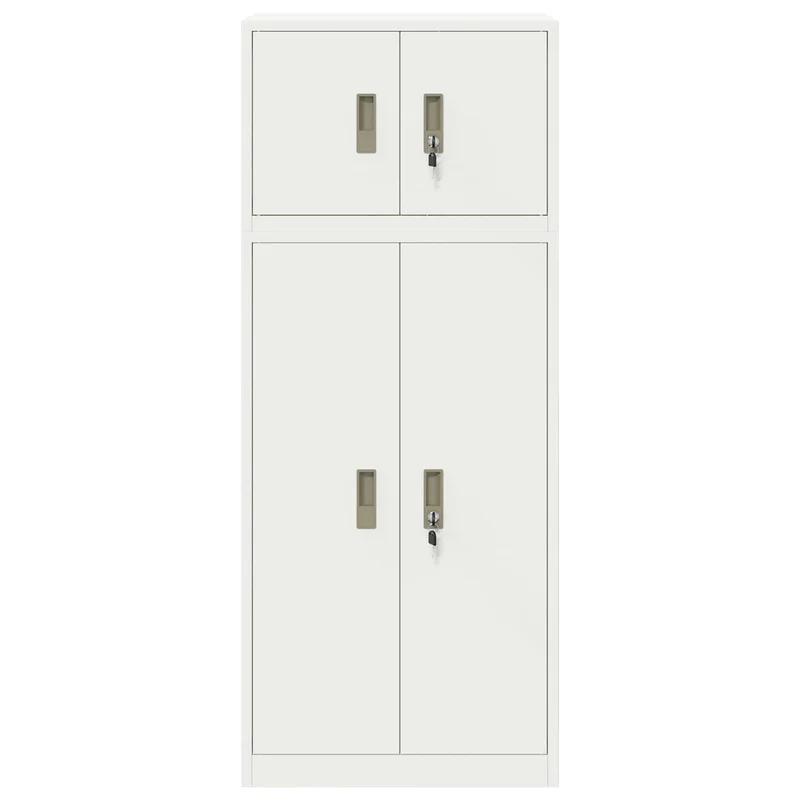 Storage Cabinet 2 pcs White 60 x 40 x 145 cm Steel Lockable