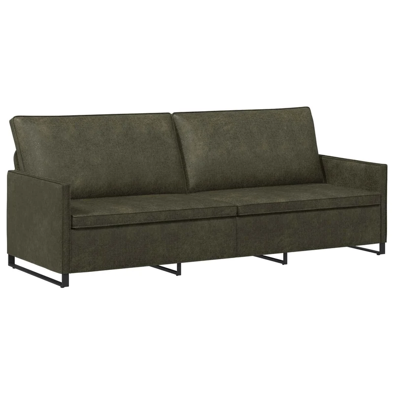 Sofa Set 2 pcs Army Green Faux Suede Fabric