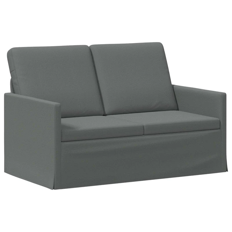 Sofa Set 2 pcs Dark Grey Fabric