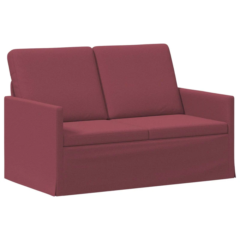 Sofa Set 2 pcs Wine Red Fabric